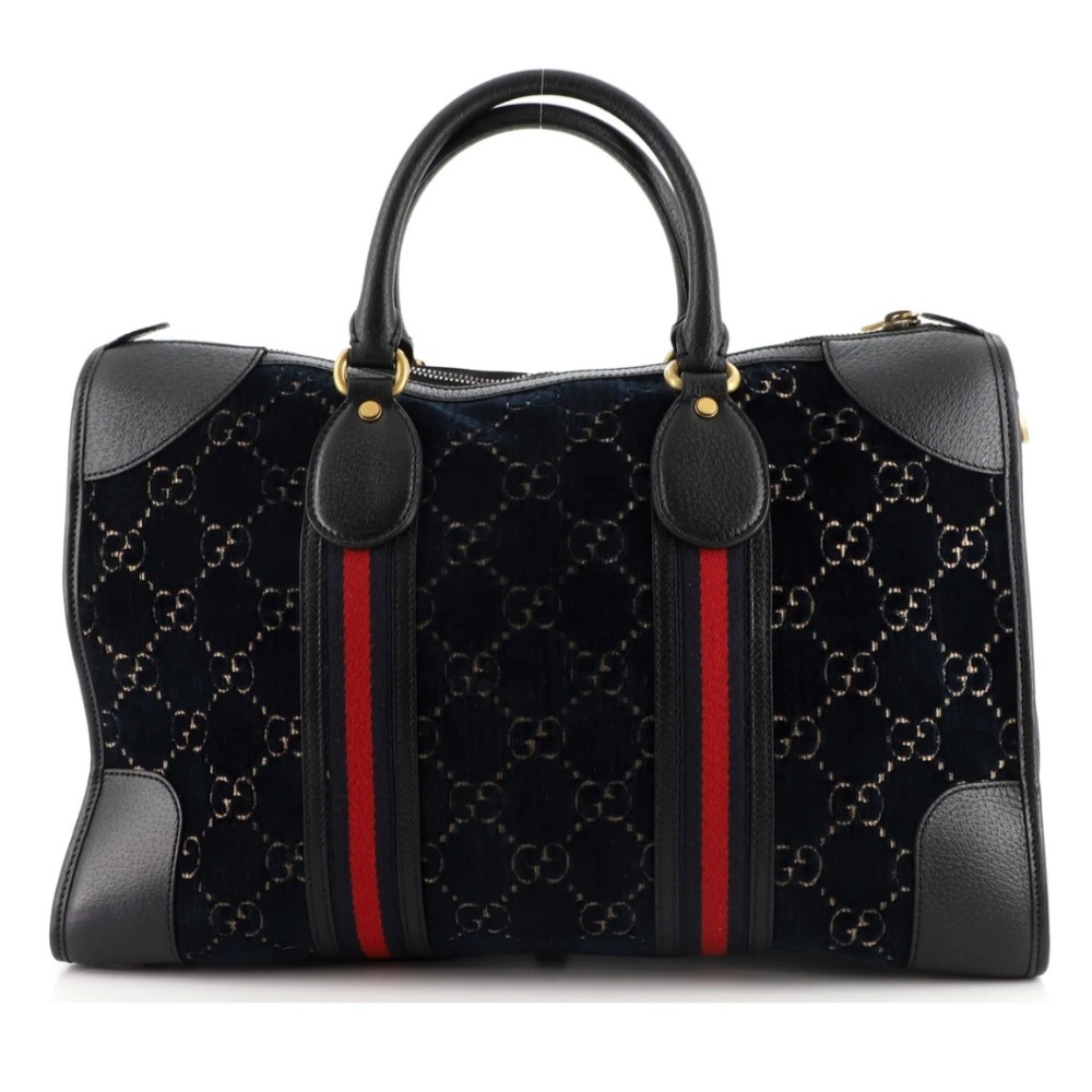 Gucci Convertible Duffle Bag GG Velvet Medium - Picture 4 of 6
